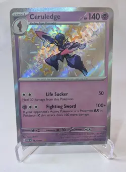 Pokemon Ceruledge TCG Paldean Fates Shiny Holo Rare Card 162/091 NM-MT Condition - Image 1