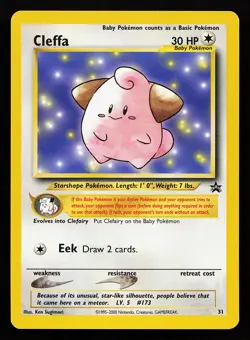 Cleffa 31 WOTC Black Star Promo Pokemon Card - Image 1