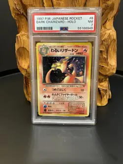 Pokemon 1997 Dark Charizard #006 Rocket Gang Japanese Holo Rare PSA 7 - Image 1