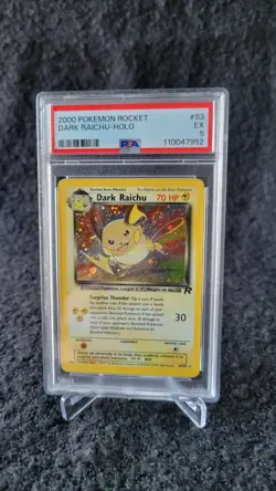 Pokemon TCG Dark Raichu Holo Team Rocket #83/82 2000 PSA 5 Secret Rare English - Image 1