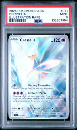 2024 POKEMON SFA EN-SHROUDED FABLE ILLUSTRATION RARE #071 CRESSELIA PSA 9 - Image 1