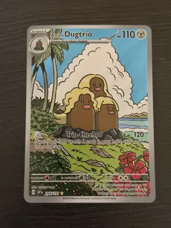 Alolan Dugtrio, Pokemon SV08: Surging Sparks Illustration Rare, 208/191 NM - Image 1