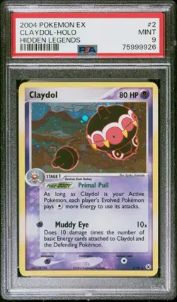 2004 Pokemon EX Hidden Legends Claydol holo 2/101 PSA 9 Mint 75999926 - Image 1