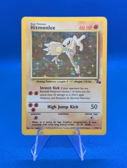 Pokemon Card - Hitmonlee Holo Rare Fossil Set 7/62 NM - Image 1