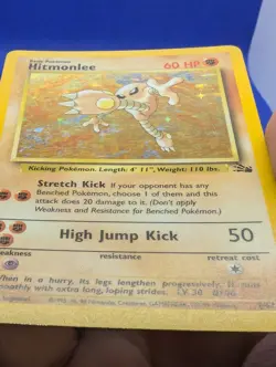 Pokemon Card - Hitmonlee Holo Rare Fossil Set 7/62 NM - Image 3