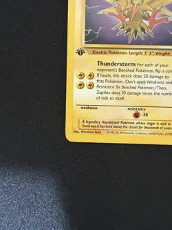 Zapdos 30/62 1ST EDITION non-holo Fossil WOTC Pokemon Card - DMG - Image 3