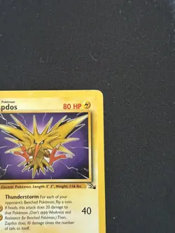 Zapdos 30/62 1ST EDITION non-holo Fossil WOTC Pokemon Card - DMG - Image 4