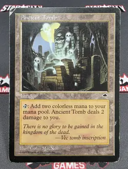MTG Ancient Tomb- DAMAGED -Tempest Magic the Gathering Card # 315 - Image 1