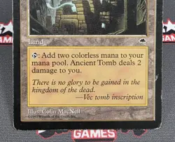 MTG Ancient Tomb- DAMAGED -Tempest Magic the Gathering Card # 315 - Image 4