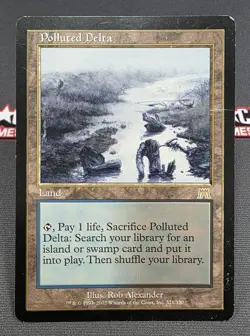 MTG Polluted Delta- DAMAGED -Onslaught Magic the Gathering Card # 321 - Image 1