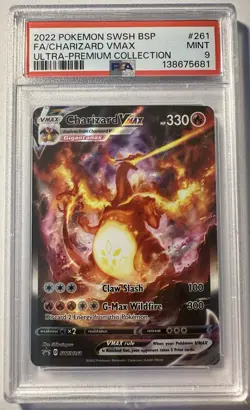 PSA 9 Charzard Pokemon Card SWSH 261 PROMO MINT 2022 Ultra Premium Collection - Image 1
