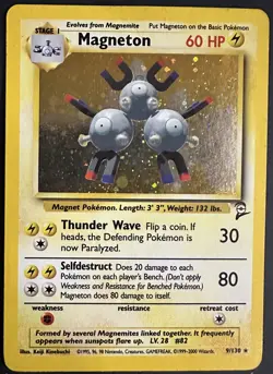 Pokemon Card - Magneton Holo Rare 9/130 Base Set 2 - Image 1
