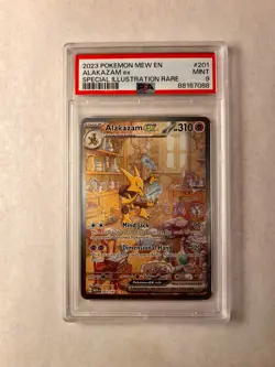 Pokemon Alakazam ex 201/165 2023 S&V 151 Special Illustration Rare Card - PSA 9 - Image 1