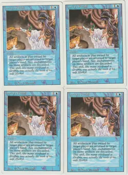 Lot 4 cards Hurkyl's Recall playset REVISED MAGIC MTG US 1994 EX-NM - Image 1