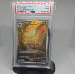 2023 POKEMON OBF EN OBSIDIAN FLAMES 199 NINETALES ILLUSTRATION RARE PSA 9 - Image 1