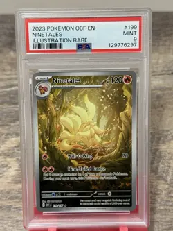 2023 POKEMON OBF EN-OBSIDIAN FLAMES ILLUSTRATION RARE #199 NINETALES PSA 9 - Image 1