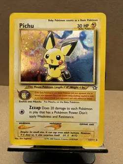 Pokemon TCG Pichu Neo Genesis 12/111 Holo Unlimited Holo Rare - Image 1