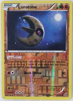 Pokemon - Lunatone 73/135 - Plasma Storm - Reverse Holo - NM/M 820650813443 - Image 1