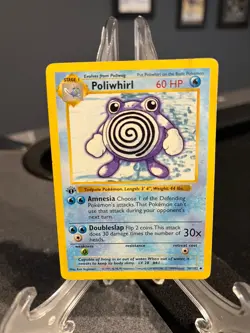 Poliwhirl - Pokemon 1st Edition Shadowless 38/102 WOTC 1999 * Creased * - Image 1