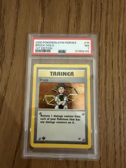 2000 Brock 15/132 Holo Rare - Pokemon 1st Edition Gym Heroes PSA 7 Fresh Cert - Image 1