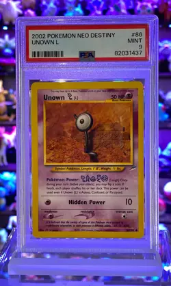 Unown L 86/105 PSA 9 2002 Neo Destiny Graded Pokemon Card - Image 1