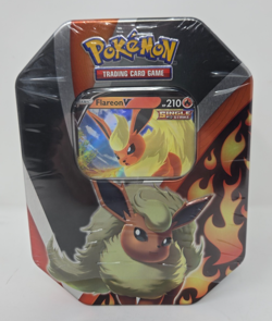 Pokemon TCG Eevee Evolutions Tin 2021 [ Flareon V ] NEW SEALED IN PLASTIC - Image 1