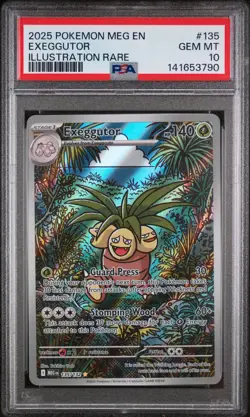 2025 POKEMON MEG EN-MEGA EVOLUTION ILLUSTRATION RARE #135 EXEGGUTOR PSA 10 - Image 1