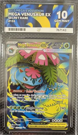 Pokemon TCG Mega Venusaur EX 155/132 Mega Evolutions - Ace 10 Gem Mint 💎 - Image 1