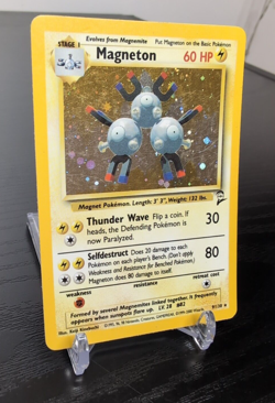Pokemon Magneton Base Set 2 9/130 Unlimited Holo Rare - MP/HP - Image 2