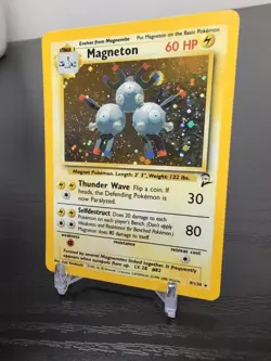 Pokemon Magneton Base Set 2 9/130 Unlimited Holo Rare - MP/HP - Image 3