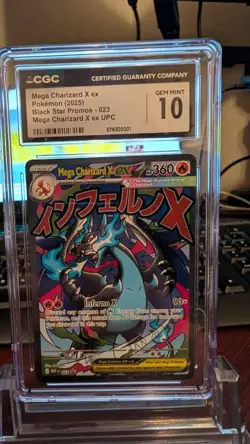 2025 Pokemon Mega Charizard X Ex Ultra UPC Black Star Promos #023 CGC 10 GEM MT - Image 1