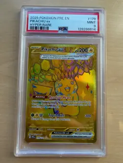 2025 Pokemon PRE En Pikachu ex Hyper Rare PSA 9 - Image 1