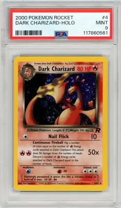 Pokemon Dark Charizard #4 Team Rocket Holo PSA 9 Mint - Image 1
