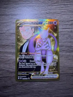 Pokemon TCG Team Rocket's Mewtwo EX 240/182 Destined Rivals Hyper Rare Holo 280. - Image 1