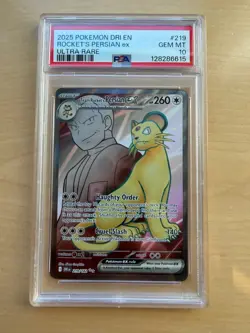 2025 Pokemon DRI EN Rocket's Persian ex Ultra Rare PSA 10 - Image 1