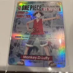 One Piece College Basketball US Voyage Monkey D. Luffy Trading Card UNOPENED - Image 3
