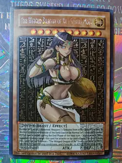 3 Cards Yu Gi Oh Full Art Egyptian Gods Ra Harpy Dark Magician Girl Oil Holo - Image 3