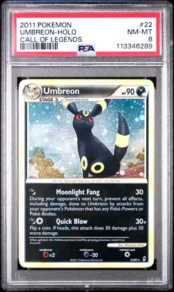 2011 POKEMON CALL OF LEGENDS UMBREON #22 HOLO PSA 8 NM #113346289 - Image 1