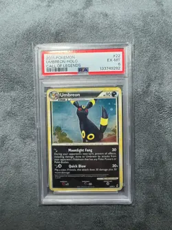 2011 POKEMON CALL OF LEGENDS UMBREON #22 REVERSE FOIL PSA 6 - Image 1