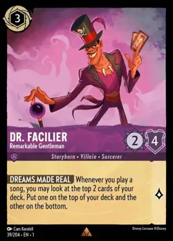 Dr. Facilier - Remarkable Gentleman 39/204 Rare The First Chapter Disney Lorcana - Image 1