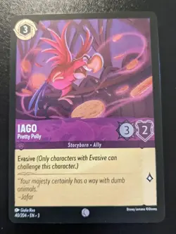 Iago - Pretty Polly 40/204 Cold Foil Common Into The Inklands Disney Lorcana TCG - Image 1
