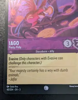 Iago - Pretty Polly 40/204 Cold Foil Common Into The Inklands Disney Lorcana TCG - Image 4