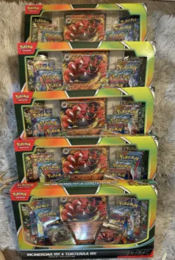 Pokemon TCG Incineroar ex and Torterra ex Special Collection Box (5 PACK) SEALED - Image 1