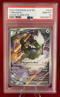 PSA 10 TORNADUS BLACK STAR PROMO #210 WHITE FLARE ETB PROMO 2025 POKEMON SVP EN - Image 1