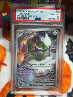 PSA 10 GEM Mint Tornadus SVP210 Black Star Promo - Pokemon SV10.5 WHT - Image 1