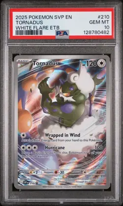 PSA 10 GEM Mint Tornadus SVP210 Black Star Promo - Pokemon SV10.5 WHT - Image 2