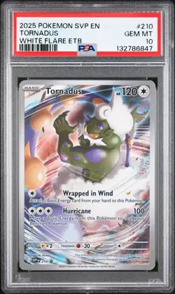 2025 POKEMON SVP EN-SV BLACK STAR PROMO #210 TORNADUS PSA 10 GEM MINT - Image 1