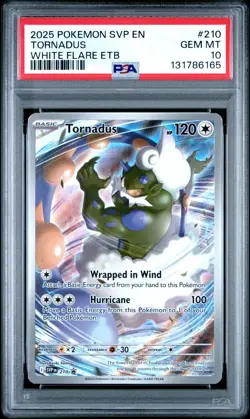 Pokemon TCG Tornadus SVP 210 2025 White Flare ETB Black Star Promo Card - PSA 10 - Image 1