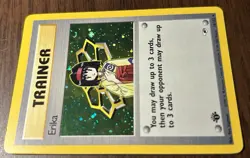 Pokemon TCG Erika Trainer Card 16/132 Holo Rare Gym Heroes First Edition - Image 4