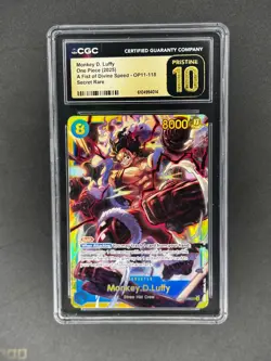 One Piece Card Fist of Divine Speed Monkey D. Luffy OP11-118 SEC CGC 10 PRISTINE - Image 1